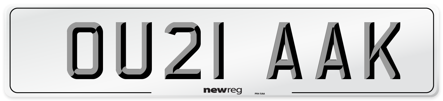 OU21 AAK Number Plate from New Reg